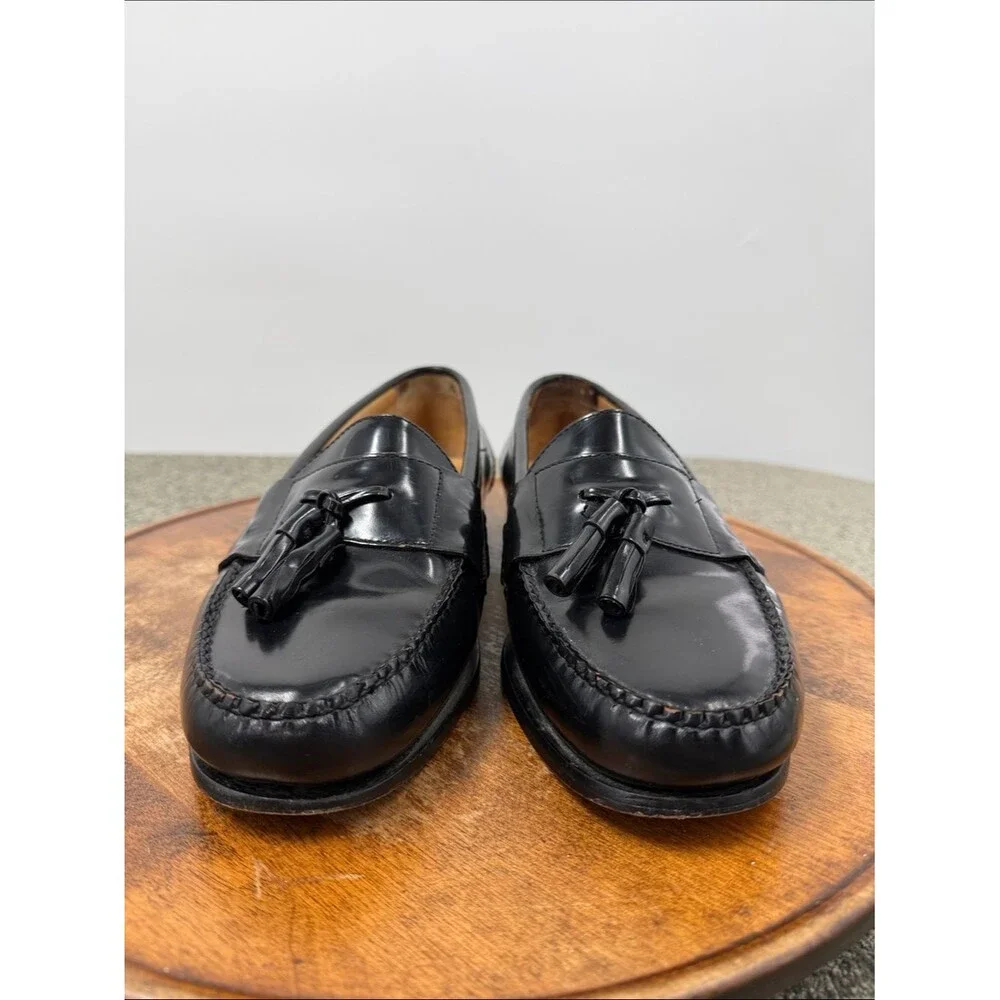 Bass Shoes Mens 10 EE Harrison II Blark Leather Tassel Loafers